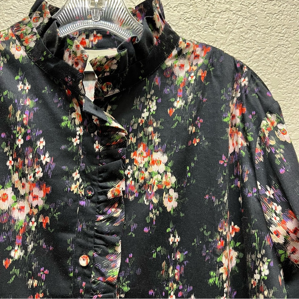 Tuckernuck Tate Dress Onyx Falling Flowers Bouquet Floral Ruffle Pleated Hem 3XL - Picture 7 of 11